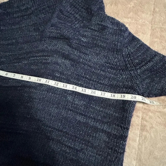 Express Wool Alpaca Blend Men's Sweater Size Large Blue Mock Neck Warm Cozy - Picture 6 of 7